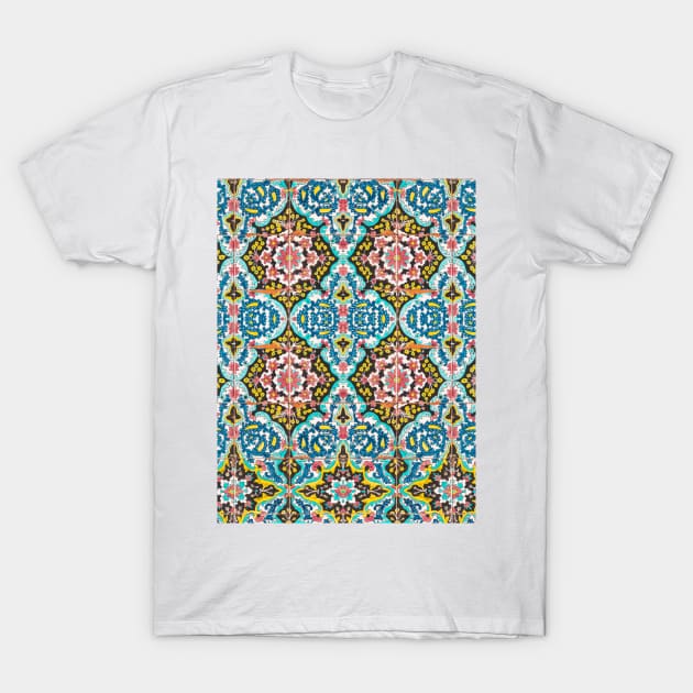 Indian Fabric Pattern T-Shirt by IAKUKI